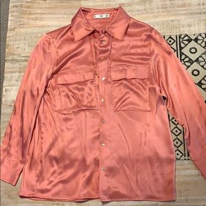 Mango Pink Satin Blouse